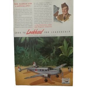 Vintage 1941 Lockheed Talk With a Military Pilot Ad Advertisement